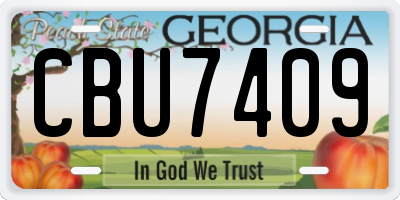 GA license plate CBU7409