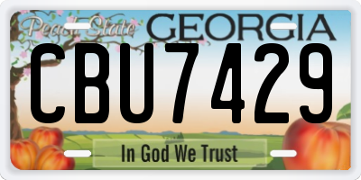 GA license plate CBU7429