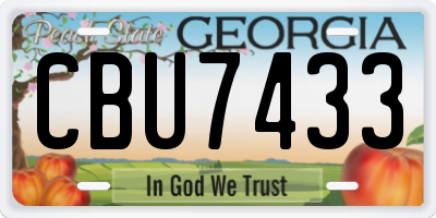 GA license plate CBU7433