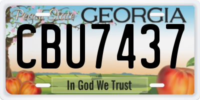 GA license plate CBU7437