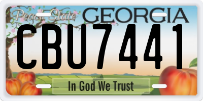GA license plate CBU7441