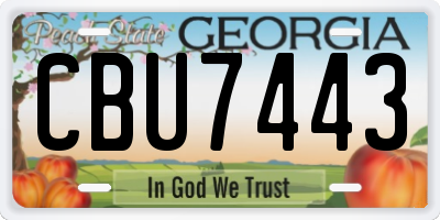 GA license plate CBU7443