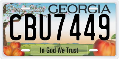 GA license plate CBU7449
