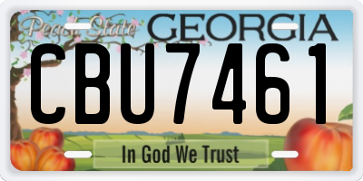GA license plate CBU7461