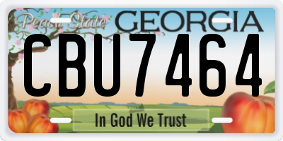 GA license plate CBU7464