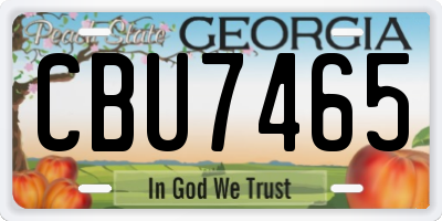 GA license plate CBU7465