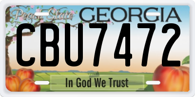 GA license plate CBU7472