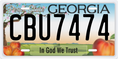 GA license plate CBU7474