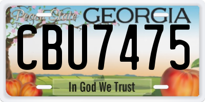 GA license plate CBU7475