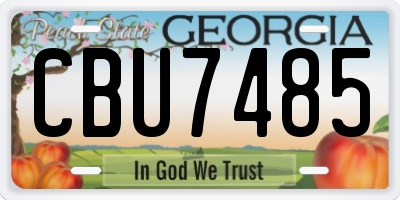 GA license plate CBU7485