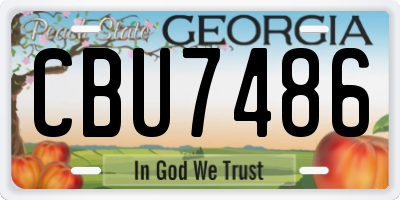 GA license plate CBU7486