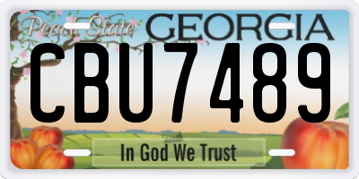 GA license plate CBU7489