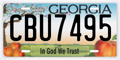 GA license plate CBU7495