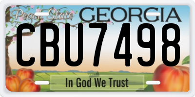 GA license plate CBU7498