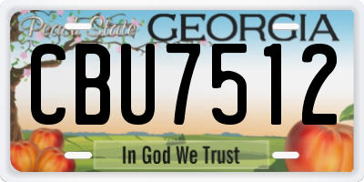 GA license plate CBU7512