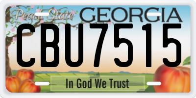 GA license plate CBU7515