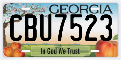 GA license plate CBU7523