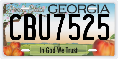 GA license plate CBU7525