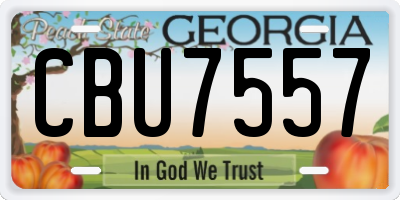 GA license plate CBU7557