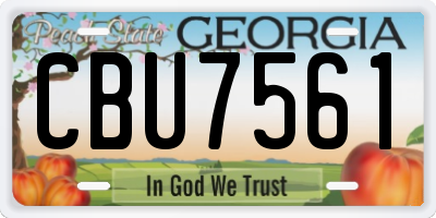 GA license plate CBU7561