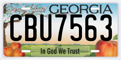 GA license plate CBU7563