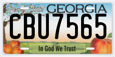 GA license plate CBU7565