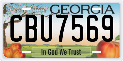 GA license plate CBU7569