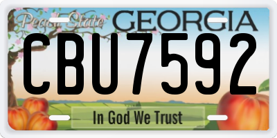 GA license plate CBU7592