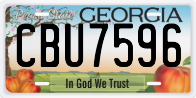 GA license plate CBU7596