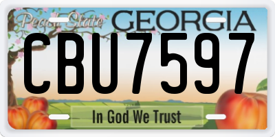 GA license plate CBU7597