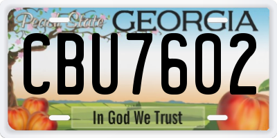 GA license plate CBU7602