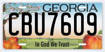 GA license plate CBU7609