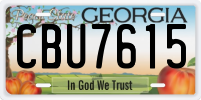 GA license plate CBU7615