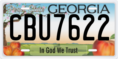 GA license plate CBU7622