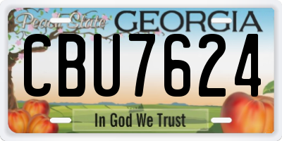 GA license plate CBU7624