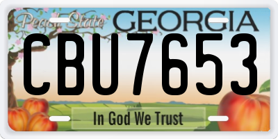 GA license plate CBU7653