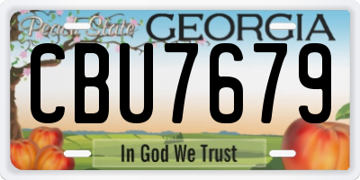 GA license plate CBU7679