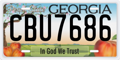 GA license plate CBU7686