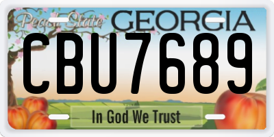 GA license plate CBU7689