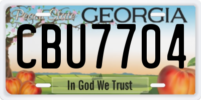 GA license plate CBU7704