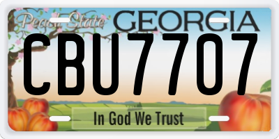 GA license plate CBU7707