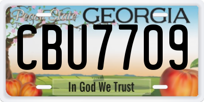 GA license plate CBU7709