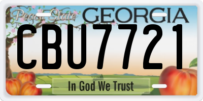 GA license plate CBU7721