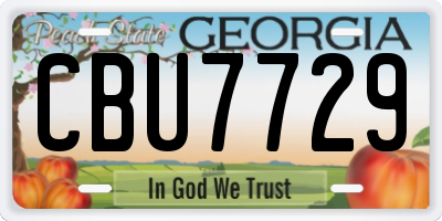 GA license plate CBU7729