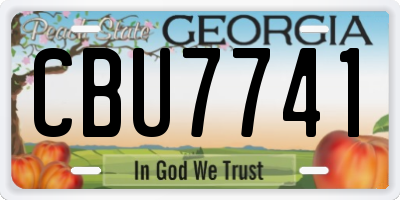 GA license plate CBU7741