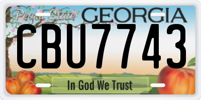 GA license plate CBU7743