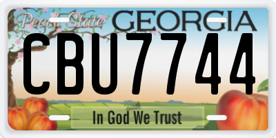 GA license plate CBU7744