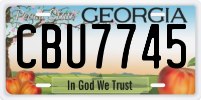 GA license plate CBU7745