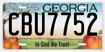GA license plate CBU7752