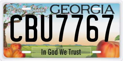 GA license plate CBU7767